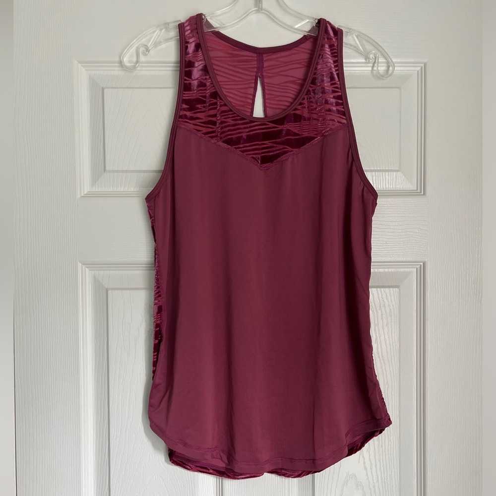 Burgundy Flowy Workout Tank